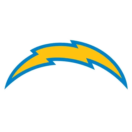 The logo of the Los Angeles Chargers featuring a yellow lightning bolt with blue outline.