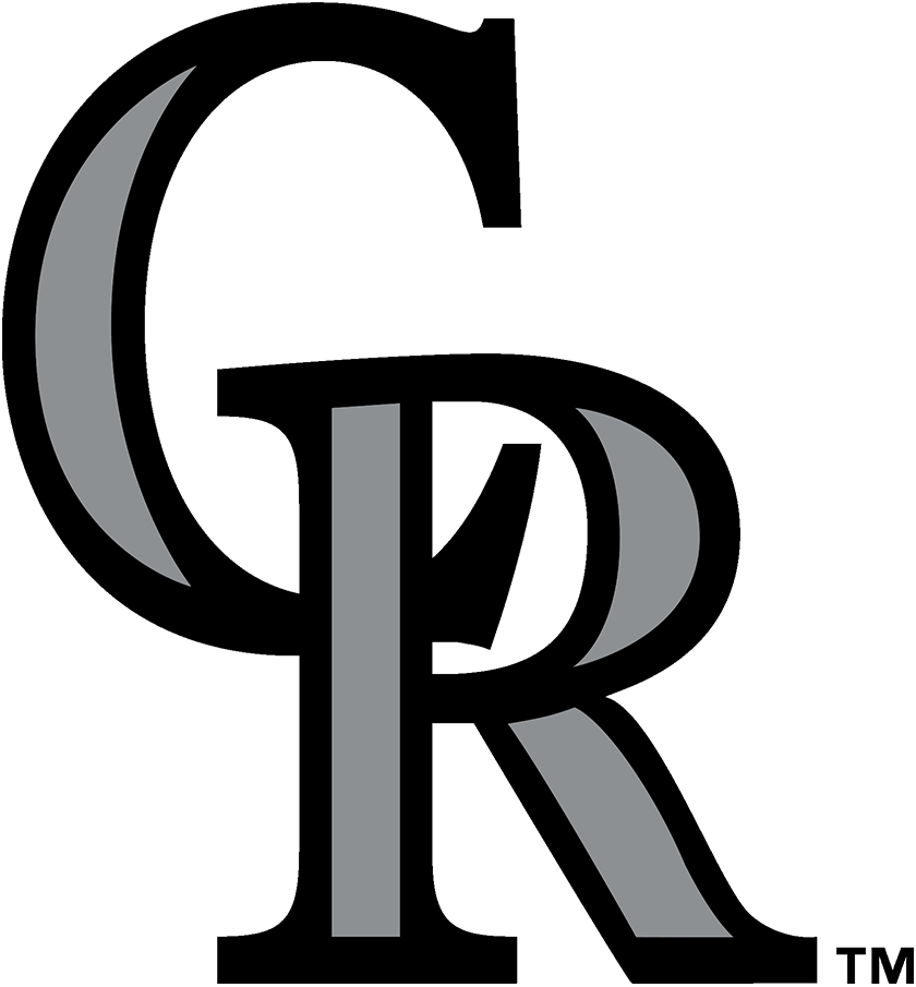 Black background with large gray letter 'R' with stylized design.