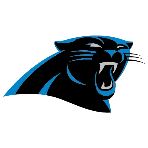 Stylized black and blue panther head logo with open mouth, showing sharp teeth.