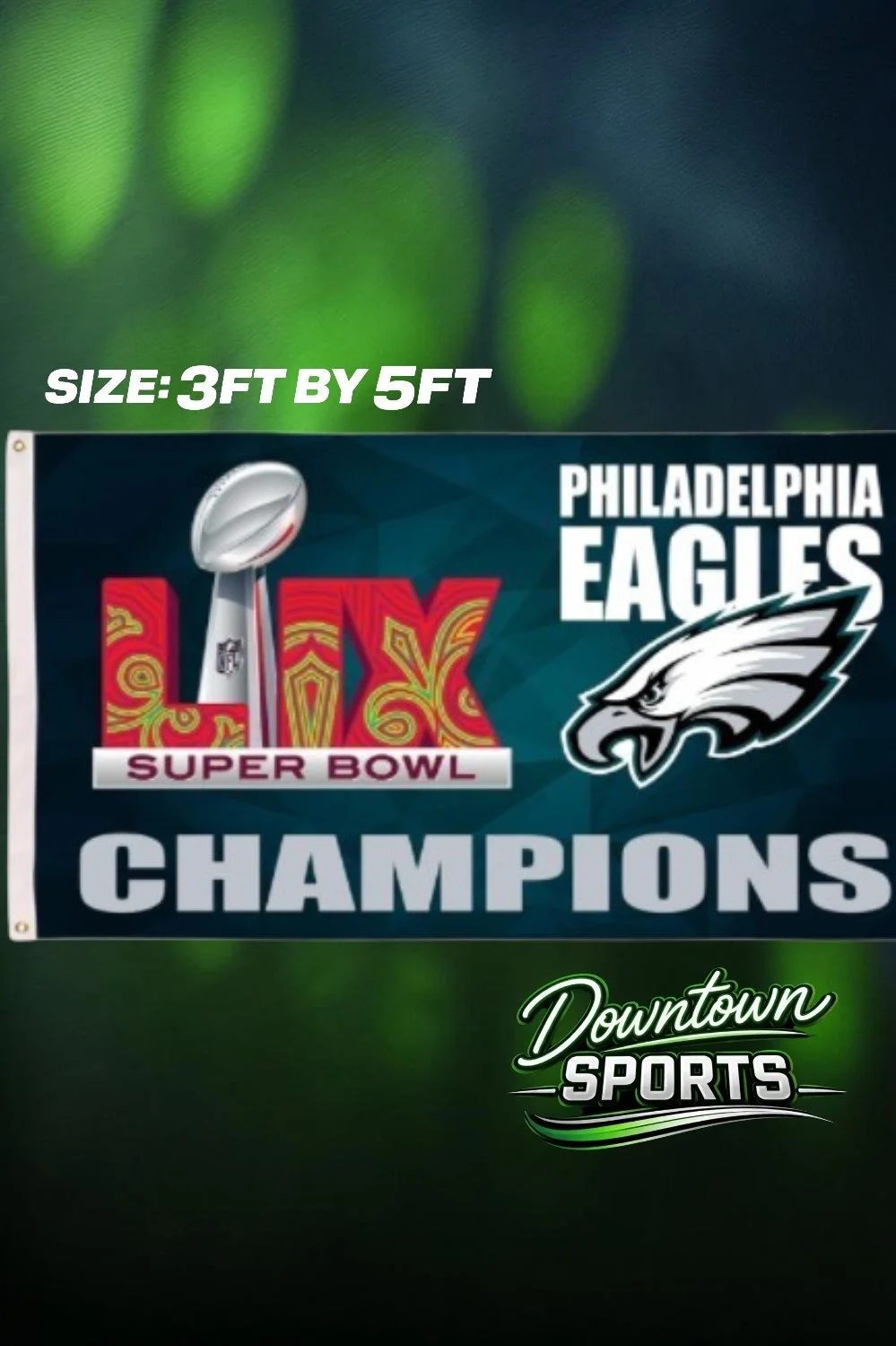 Philadelphia Eagles Superbowl LIX, NFL Team Flag – Full Size 3ft by 5ft