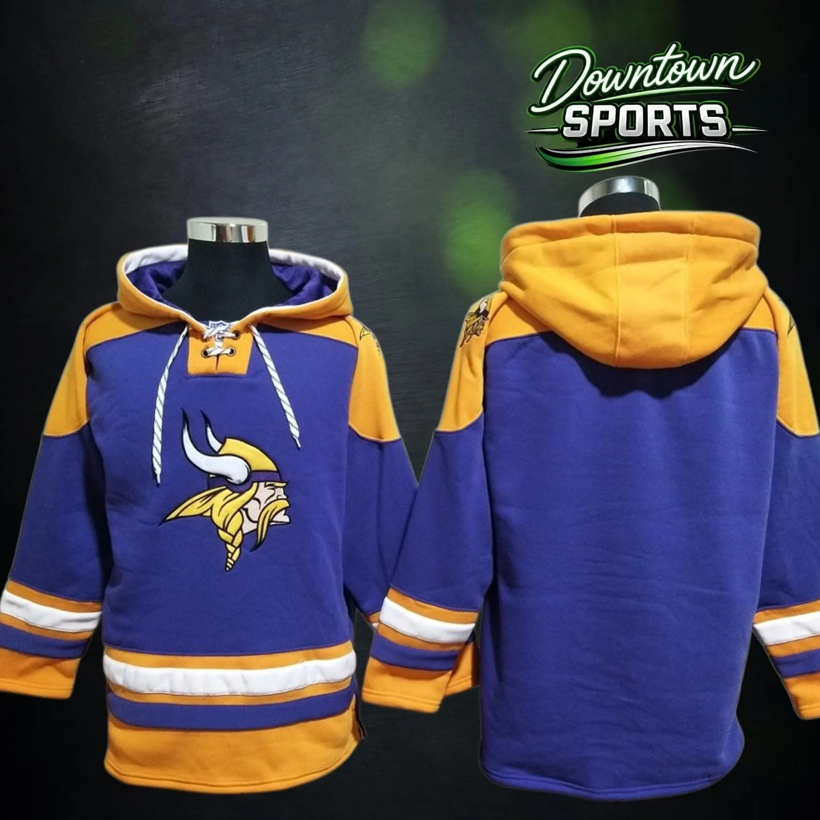 Customised Minnesota Vikings 47 Brand NFL x NHL Crossover Hockey Hoodie
