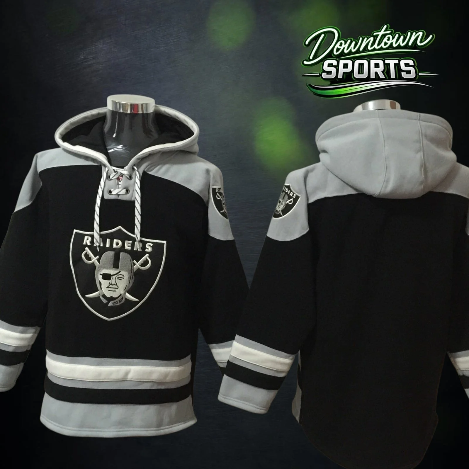 Customised Las Vegas Raiders 47 Brand NFL x NHL Crossover Hockey Hoodie