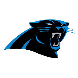 Panther mascot logo with black and blue colors on a white background.