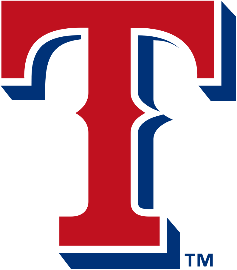 The logo of the NFL team the New England Patriots with a large red and blue letter 'P' and 'T' overlapping.
