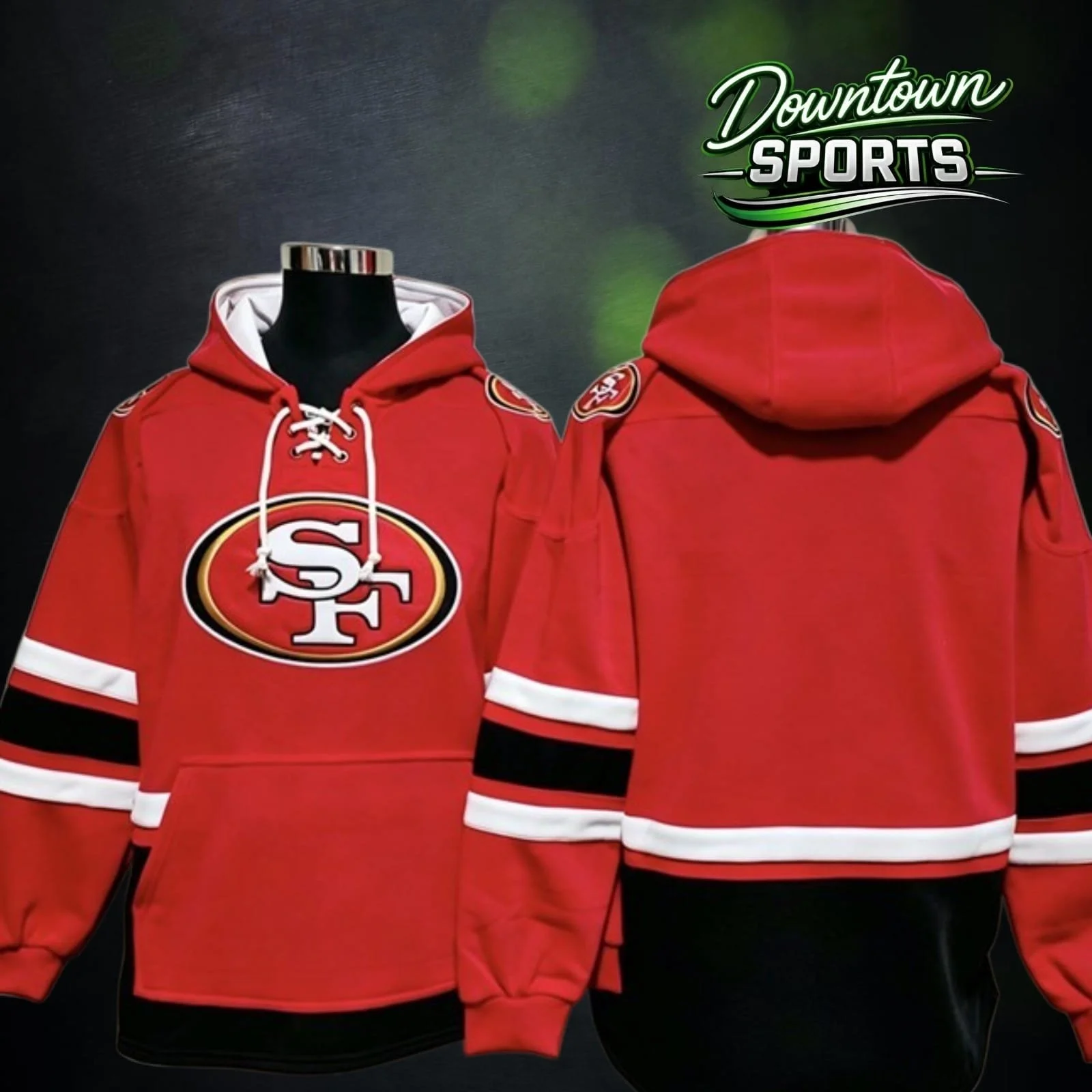 San Francisco 49ers 47 Brand NFL x NHL Crossover Hockey Hoodie