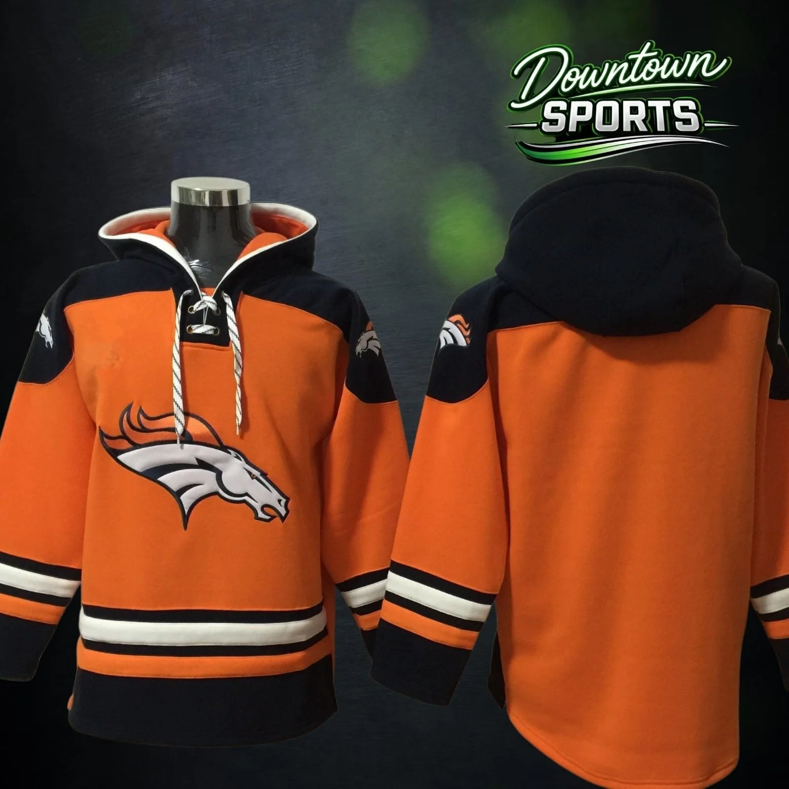 Denver Broncos 47 Brand NFL x NHL Crossover Hockey Hoodie
