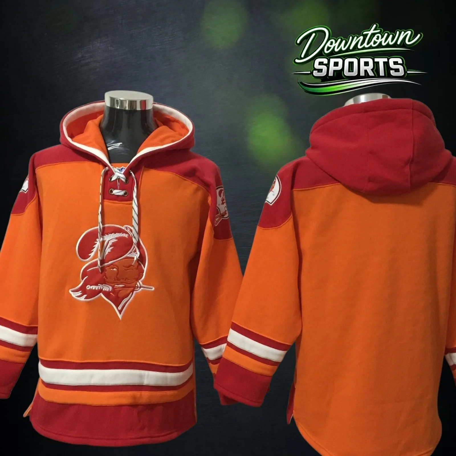 Tampa Bay Buccaneers V2 47 Brand NFL x NHL Crossover Hockey Hoodie