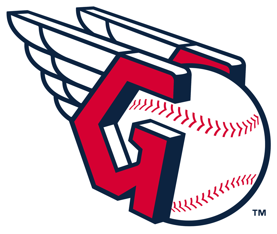 A sports logo featuring a stylized baseball with red stitching, a large red letter 'G' overlaid, and blue and white wings extending from the sides.