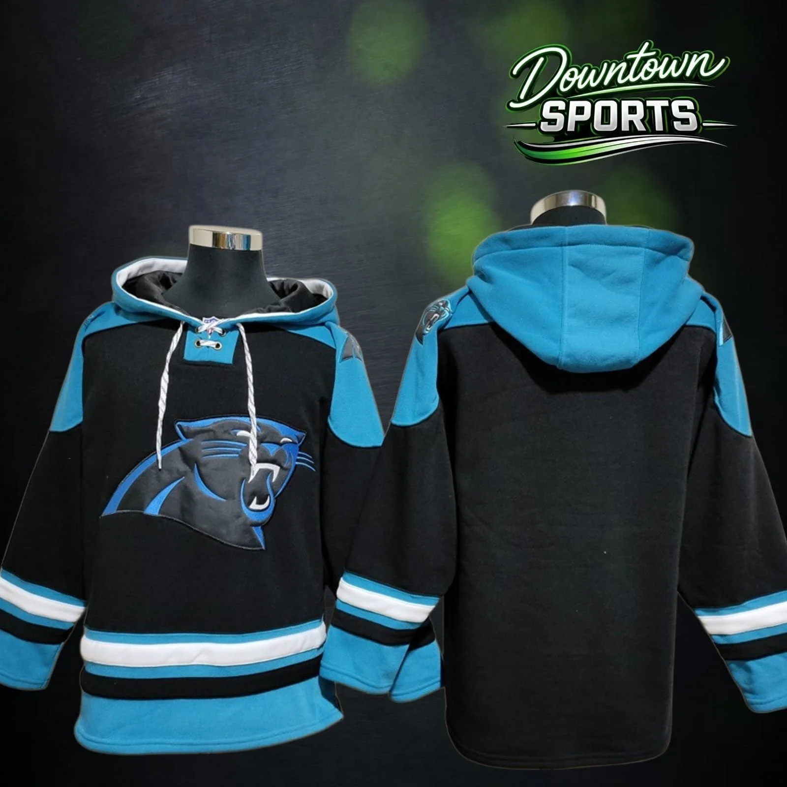 Customised Carolina Panthers 47 Brand NFL x NHL Crossover Hockey Hoodie