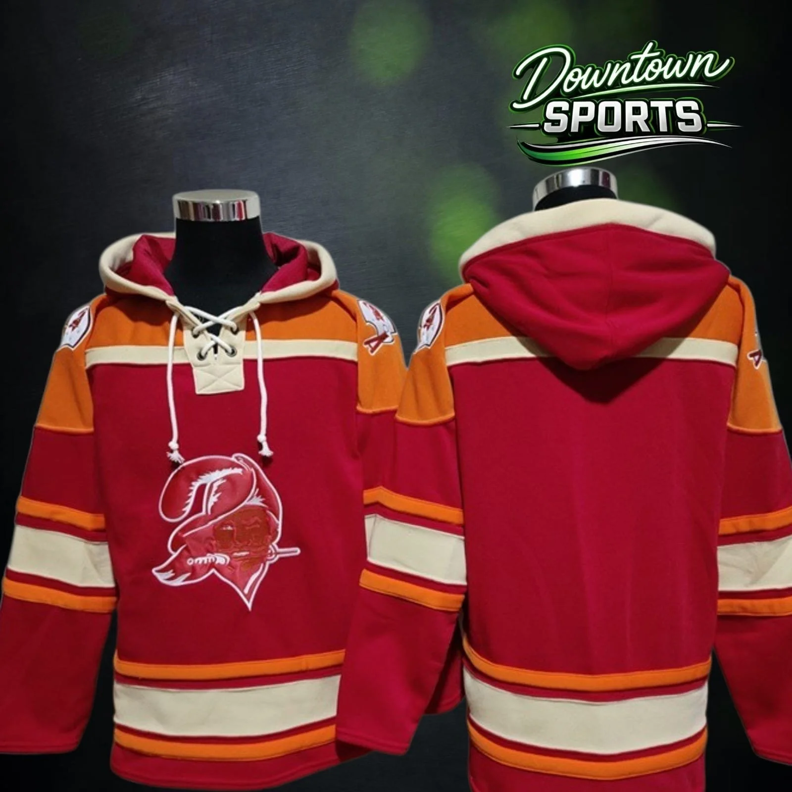 Tampa Bay Buccaneers V3 47 Brand NFL x NHL Crossover Hockey Hoodie