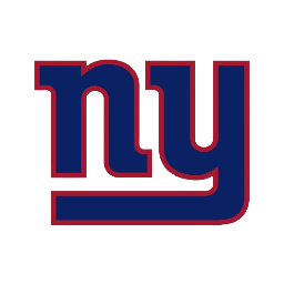 New York Giants logo with a white background and a black corner.