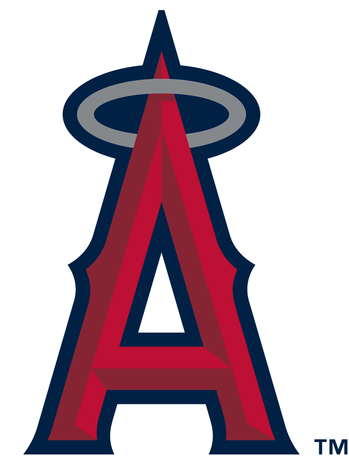 Graphic logo of the Los Angeles Angels, featuring a stylized letter 'A' with a halo on top.