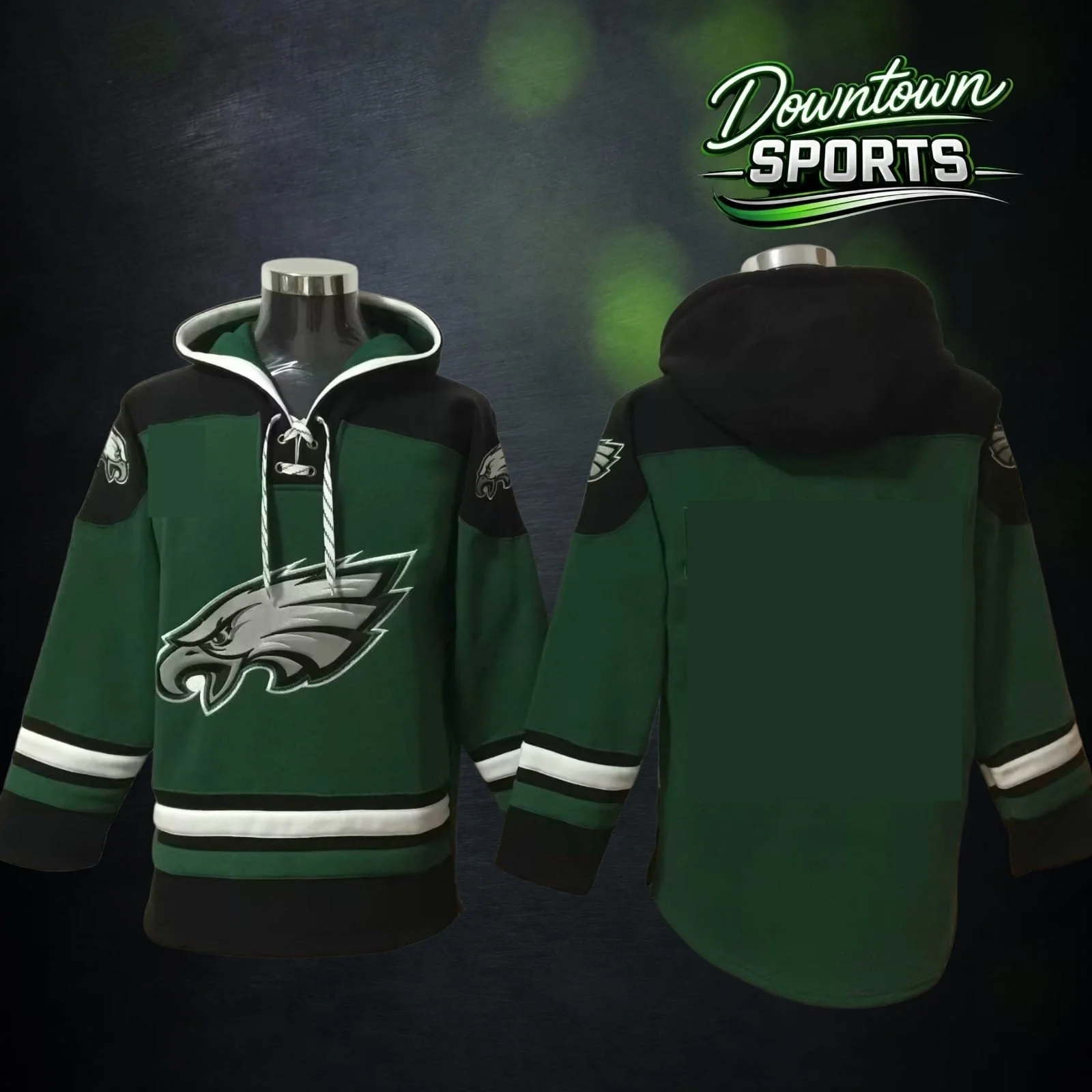 Customised Philadelphia Eagles 47 Brand NFL x NHL Crossover Hockey Hoodie