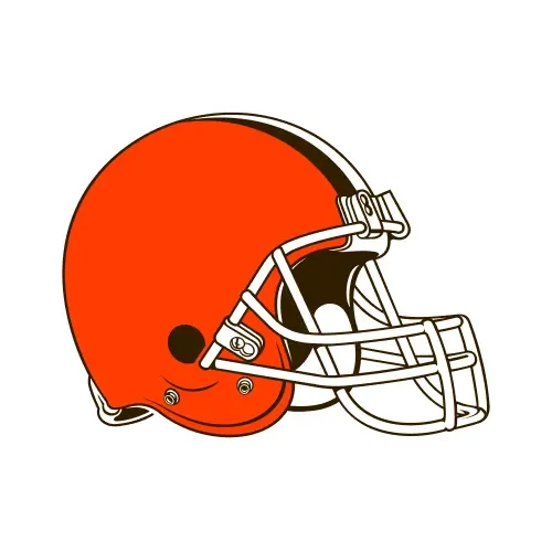 Illustration of an orange football helmet with a white faceguard