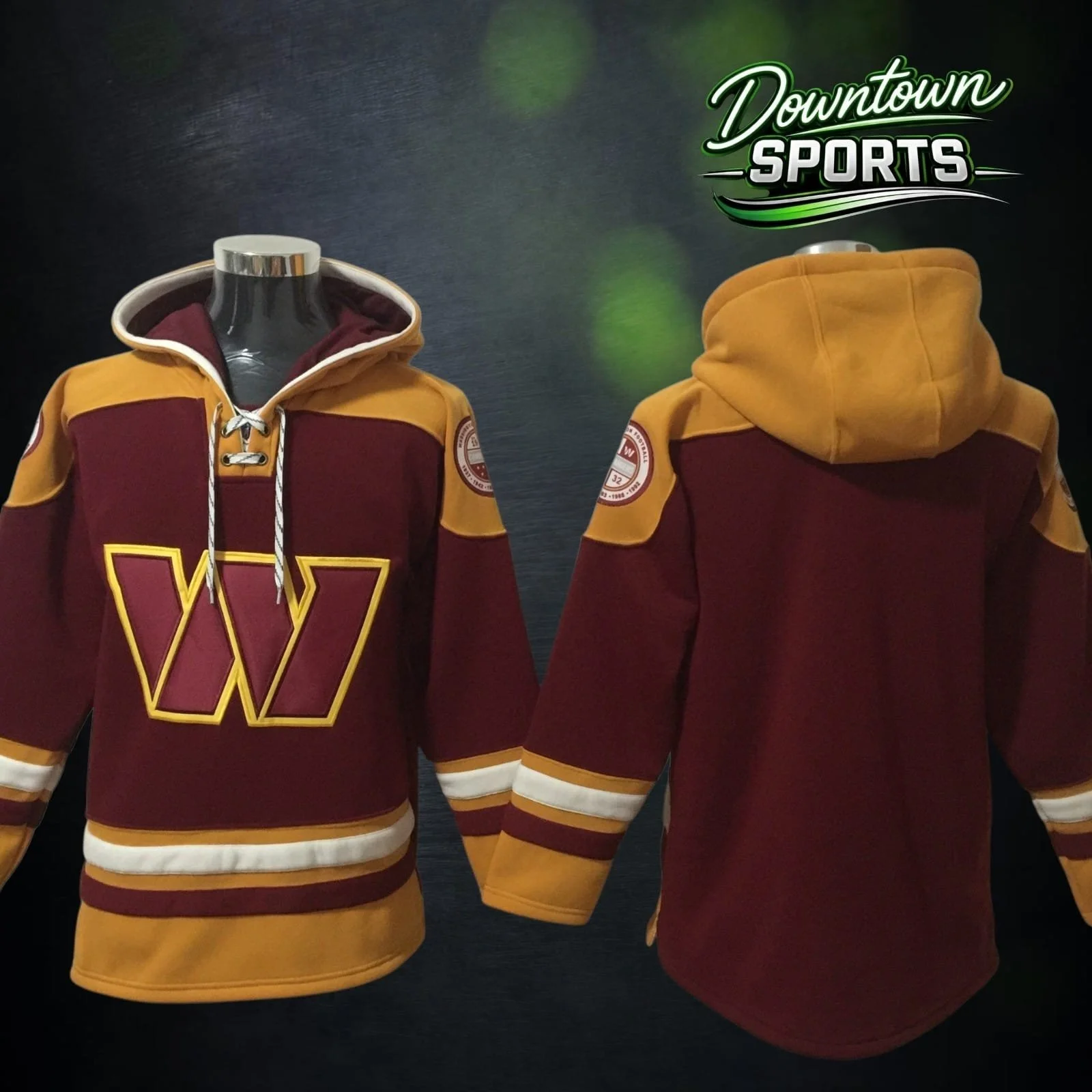 Customised Washington Commanders 47 Brand NFL x NHL Crossover Hockey Hoodie