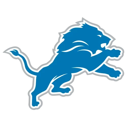 Blue and white lion logo with a stylized design