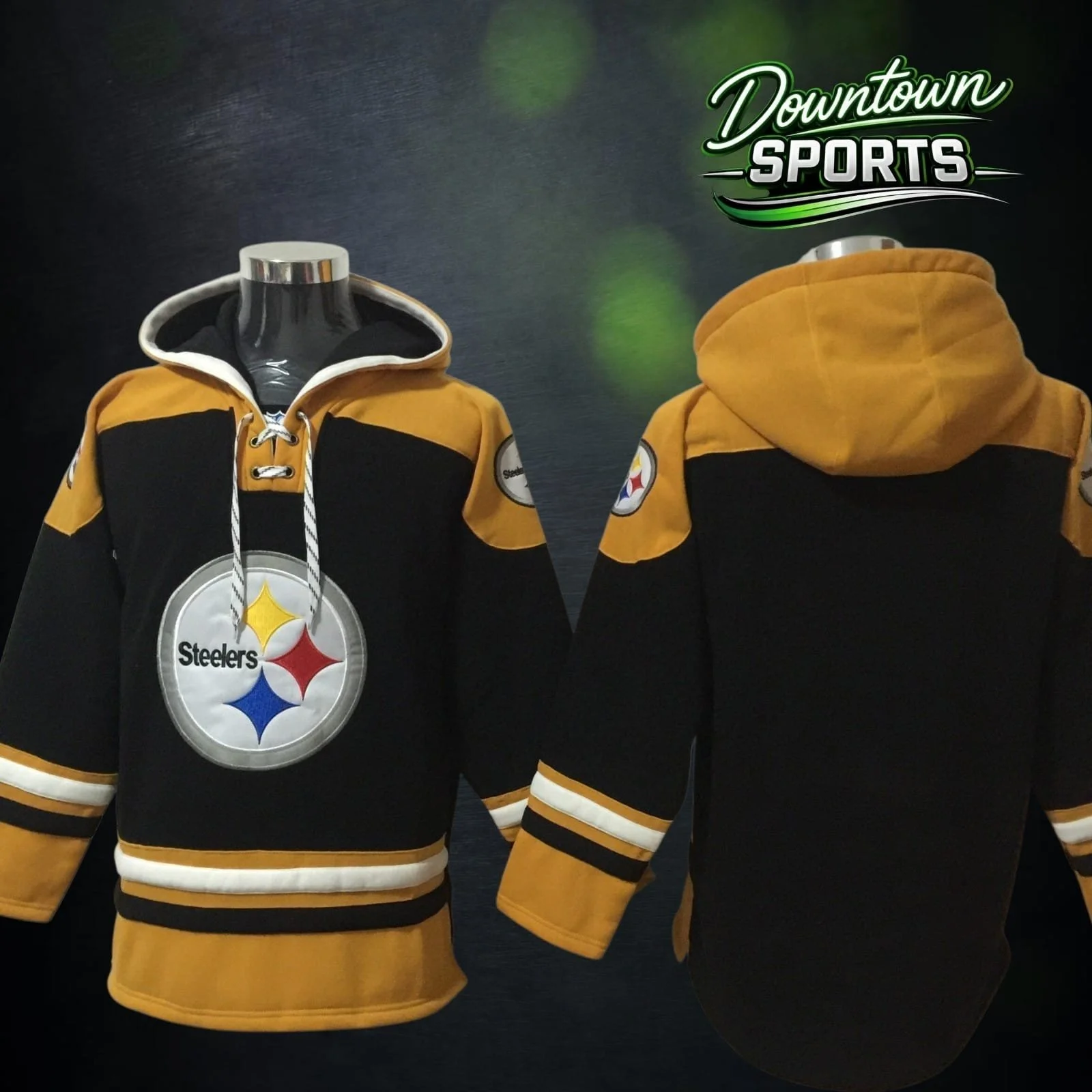 Customised Pittsburgh Steelers 47 Brand NFL x NHL Crossover Hockey Hoodie