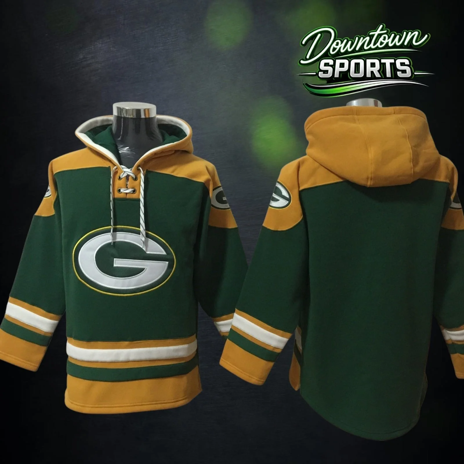 Green Bay Packers 47 Brand NFL x NHL Crossover Hockey Hoodie