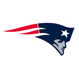 The logo of the New England Patriots football team, featuring a stylized patriot's head in navy blue, red, and white.