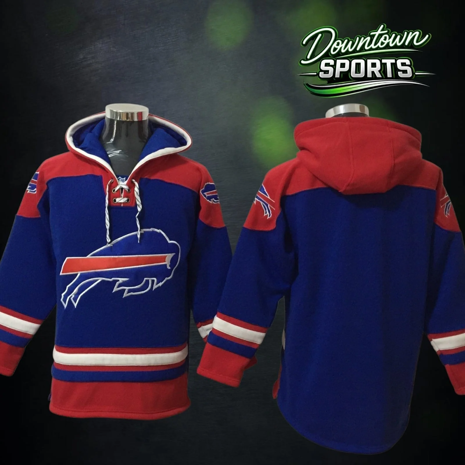 Customised Buffalo Bills 47 Brand NFL x NHL Crossover Hockey Hoodie
