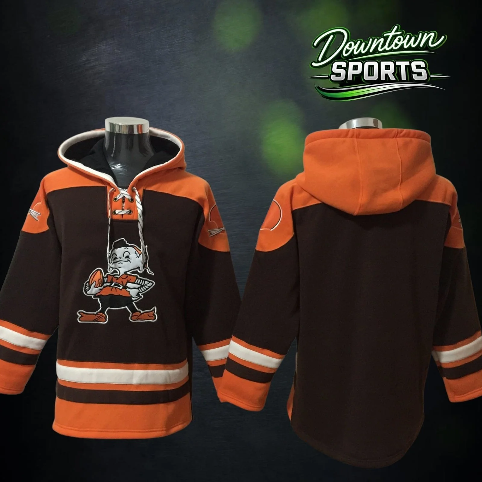 Customised Cleveland Browns 47 Brand NFL x NHL Crossover Hockey Hoodie