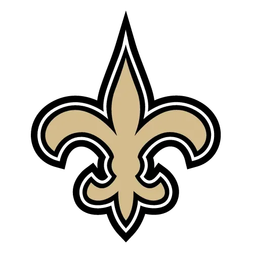 Gold and black fleur-de-lis symbol with a white outline on a black background.