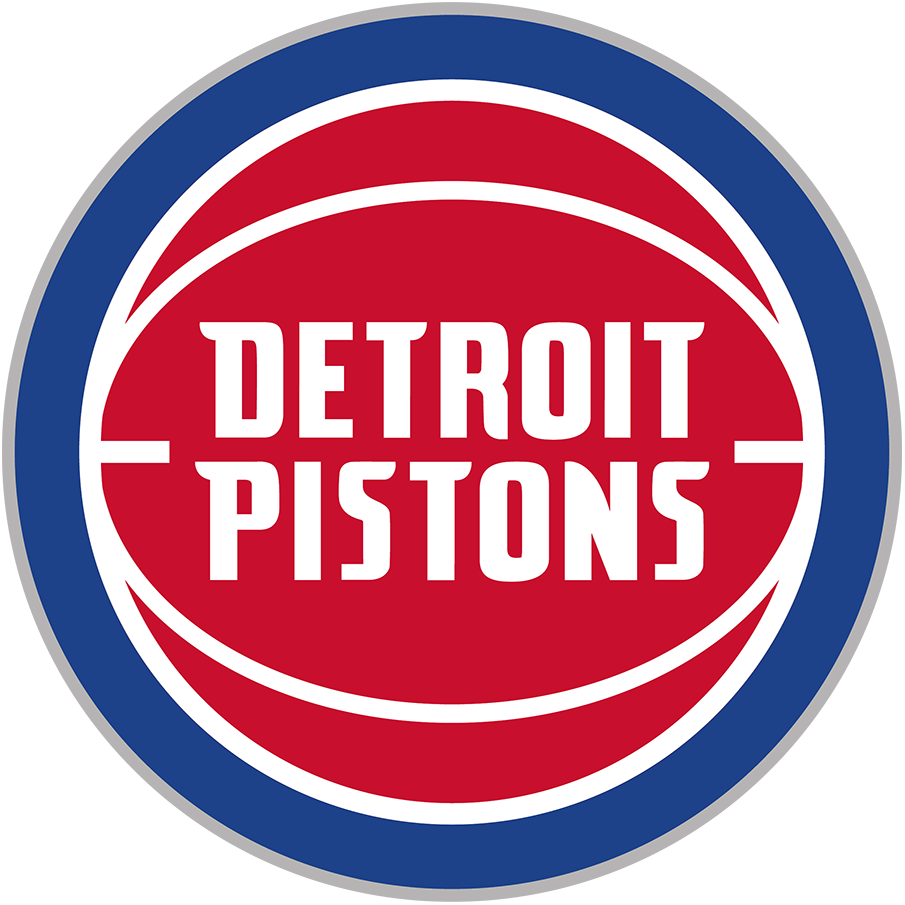 Detroit Pistons logo with red, white, and blue colors.