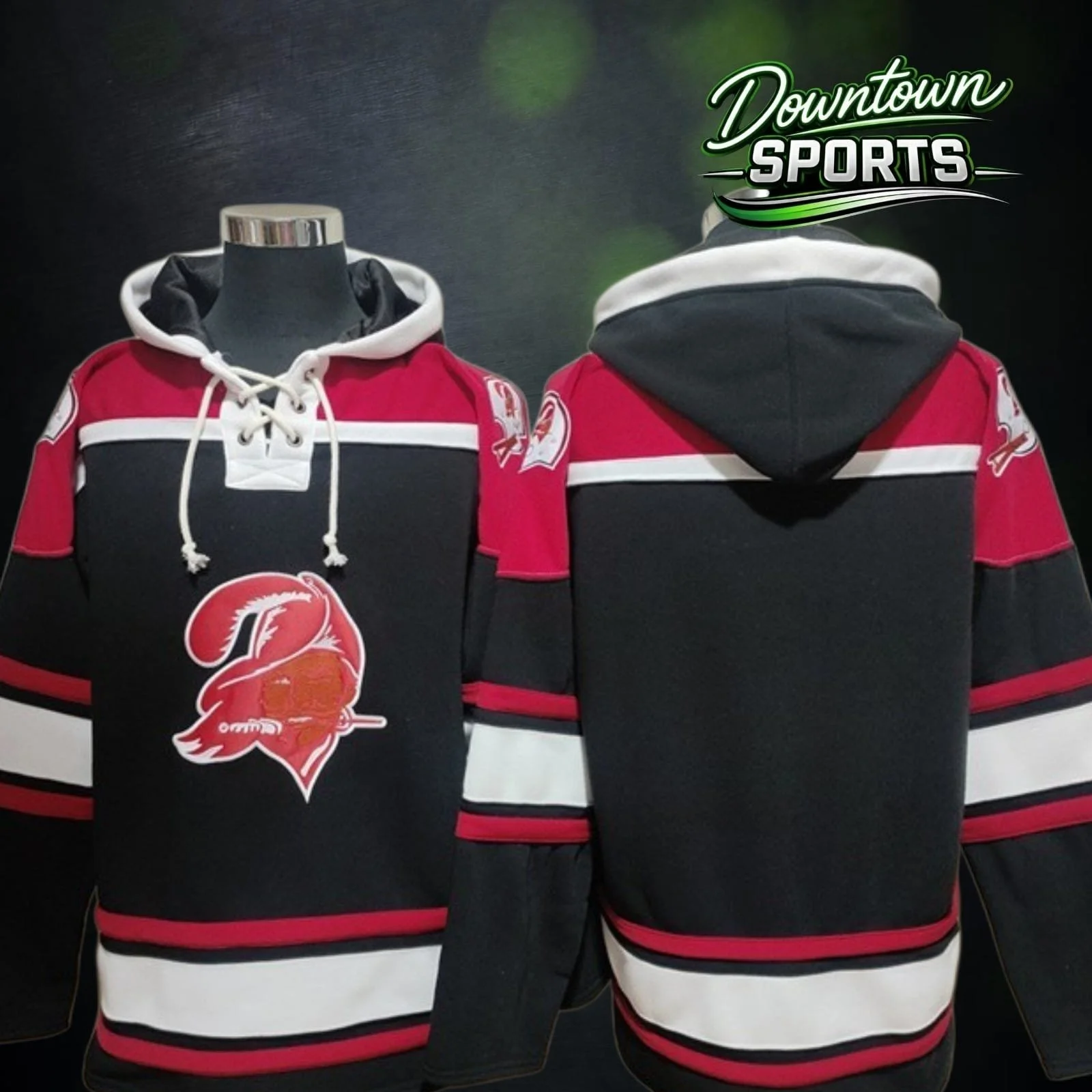 Tampa Bay Buccaneers V1 47 Brand NFL x NHL Crossover Hockey Hoodie
