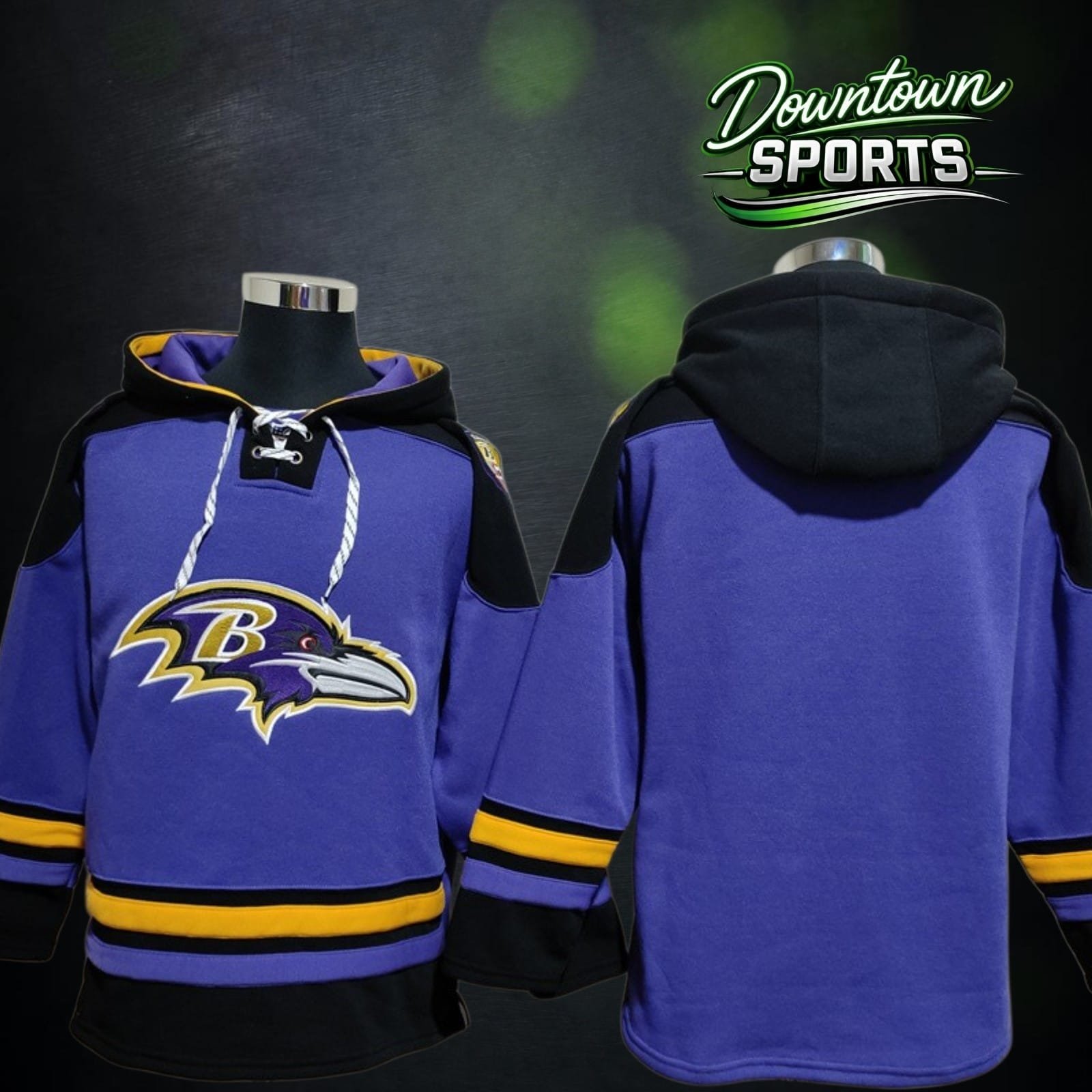 Baltimore Ravens 47 Brand NFL x NHL Crossover Hockey Hoodie