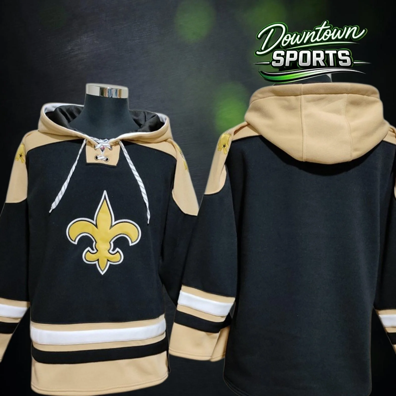 Customised New Orleans Saints 47 Brand NFL x NHL Crossover Hockey Hoodie