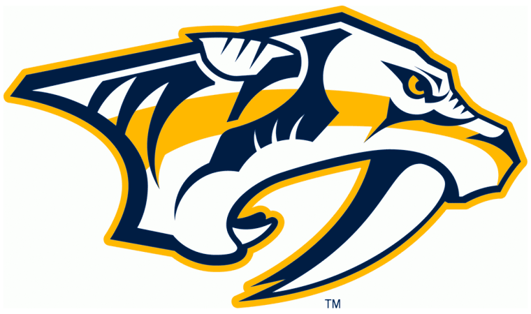Illustration of a fierce-looking hawk with navy blue, white, and gold colors, stylized in a sports logo style.