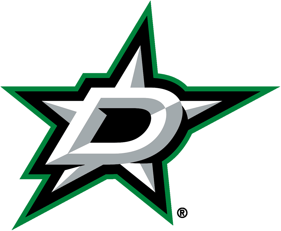 Dallas Stars logo with a stylized star and a letter 'D' in the center