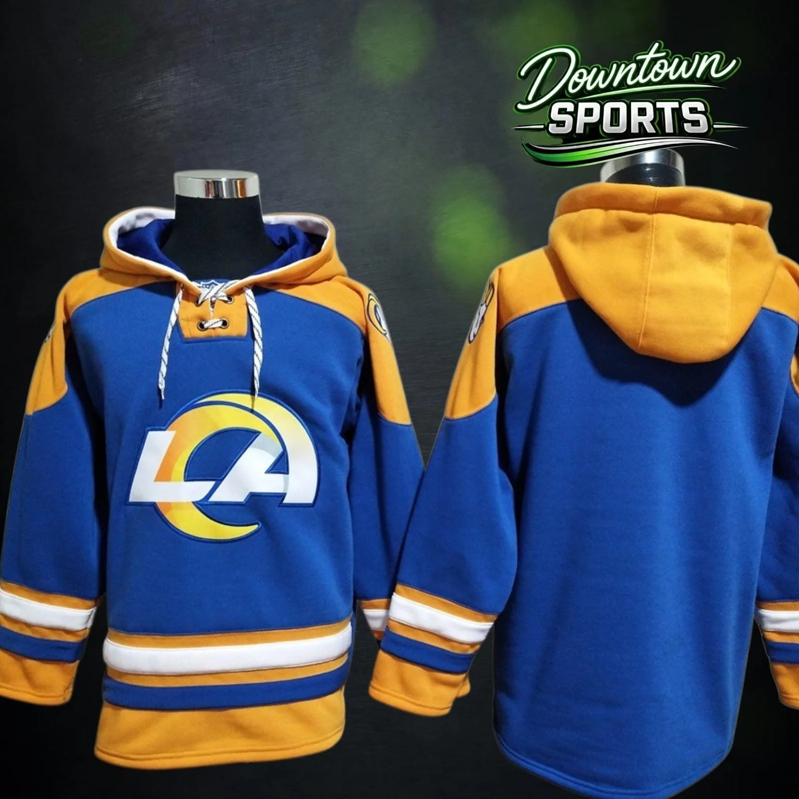 Los Angeles Rams 47 Brand NFL x NHL Crossover Hockey Hoodie