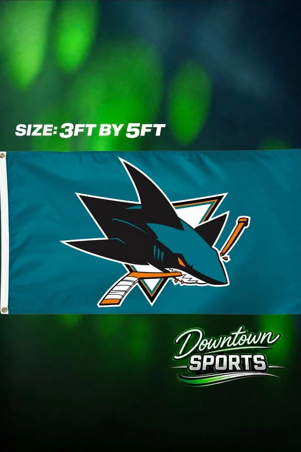 San Jose Sharks NHL Team Flag – Full Size 3ft by 5ft