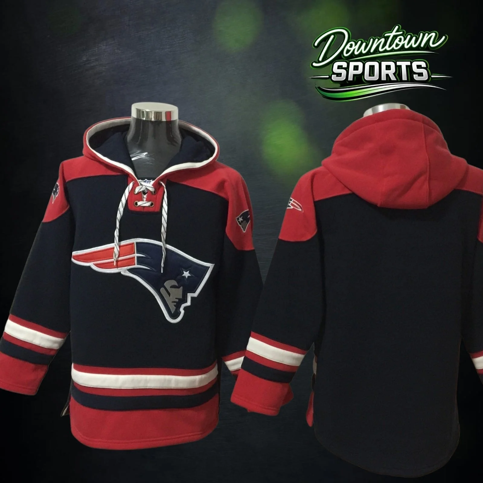 New England Patriots 47 Brand NFL x NHL Crossover Hockey Hoodie