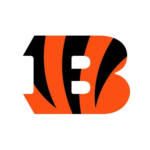 The logo of the Cincinnati Bengals, an American football team, featuring an orange and black tiger stripe design.