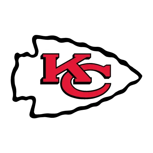 The Kansas City Chiefs logo featuring an arrowhead shape with a red 'KC' in the center.