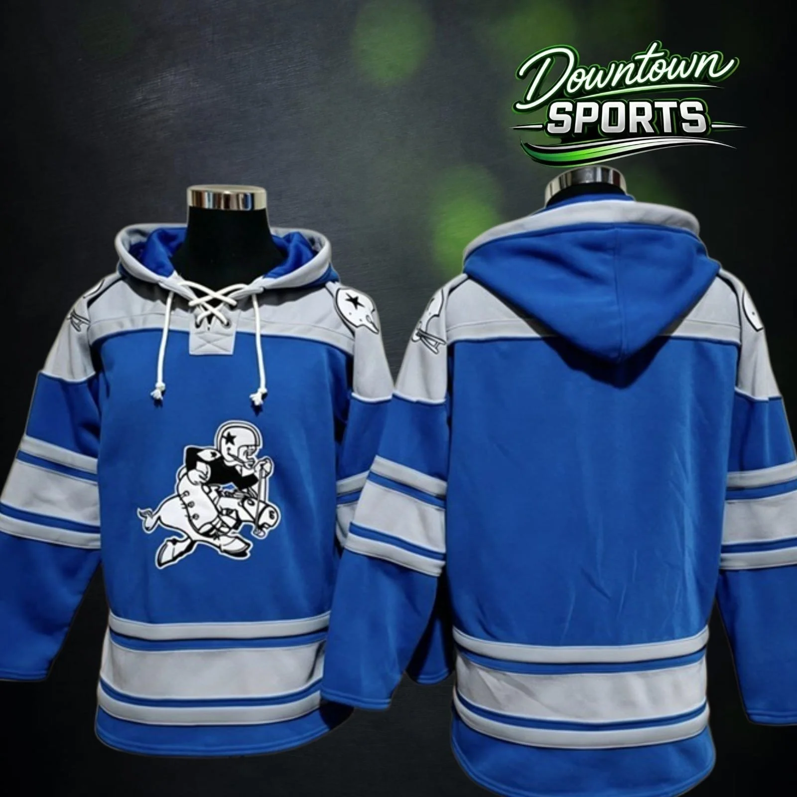 Customised Retro Dallas Cowboys 47 Brand NFL x NHL Crossover Hockey Hoodie