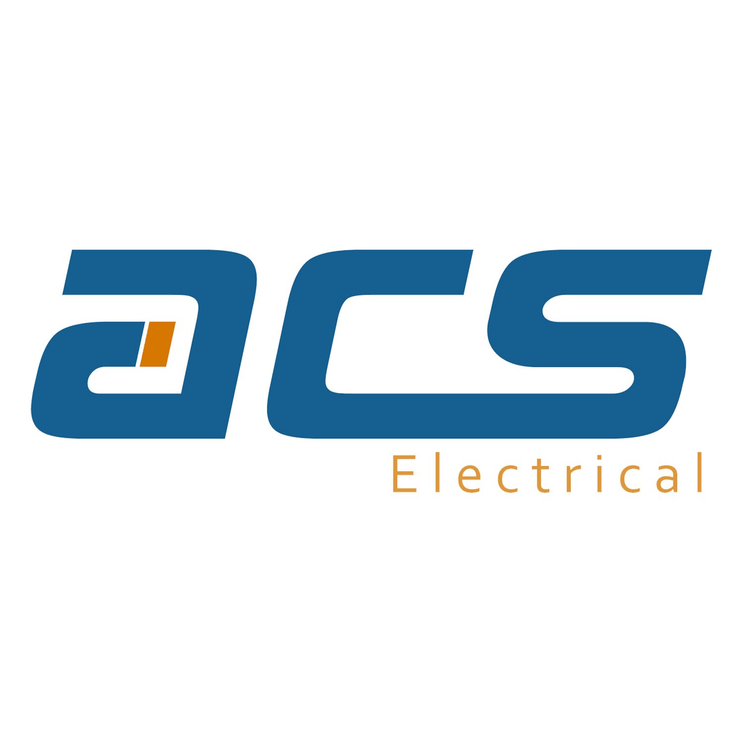 Logo of ACS Electrical with blue stylized letters and an orange accent, and the word 'Electrical' in orange underneath.