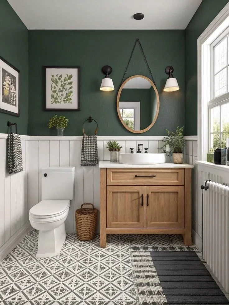 An image of a half bathroom remodel.
