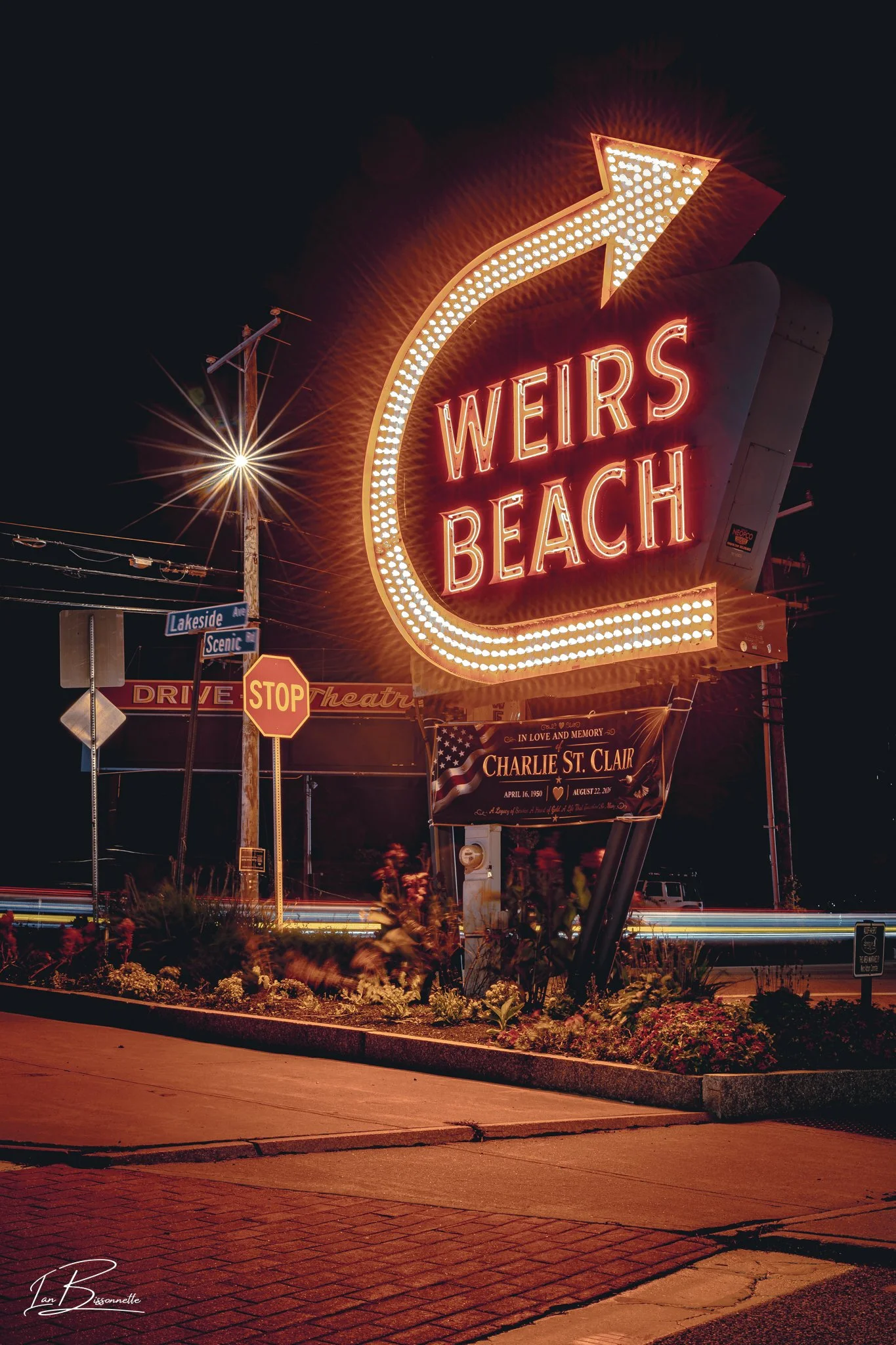 Weirs Beach Light Trails - For Charlie