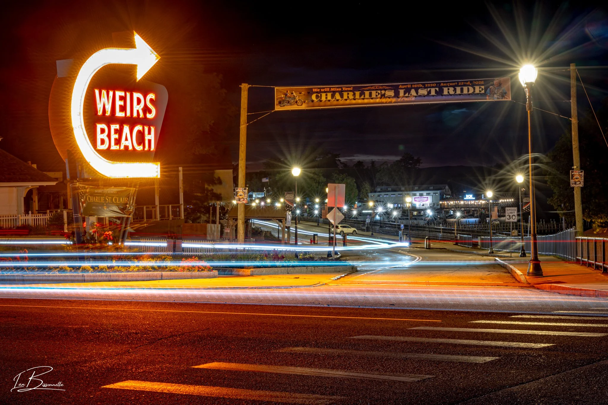 Weirs Beach Light Trails - Wide