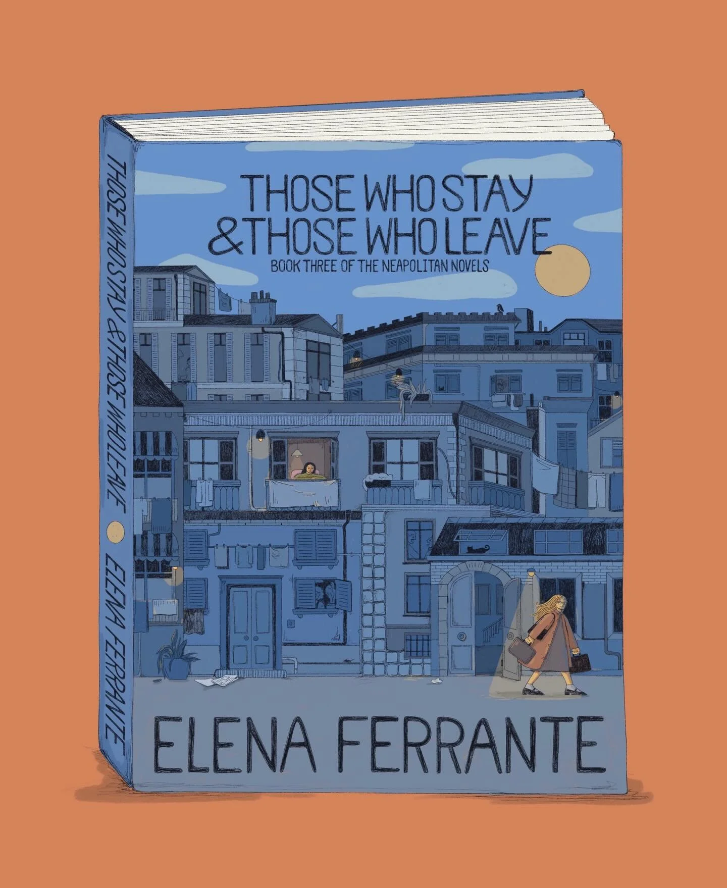 reimagined cover for book 3 of the Neapolitan novels by Elena Ferrante - Those Who Stay &amp; Those Who Leave. 💙 part of a little series i&rsquo;m doing to redesign the series to get the covers they deserve! #elenaferrante #mybrilliantfriend