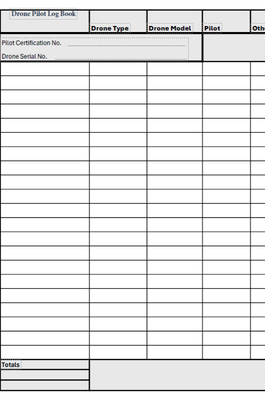 Drone Safe Pilot Log Book