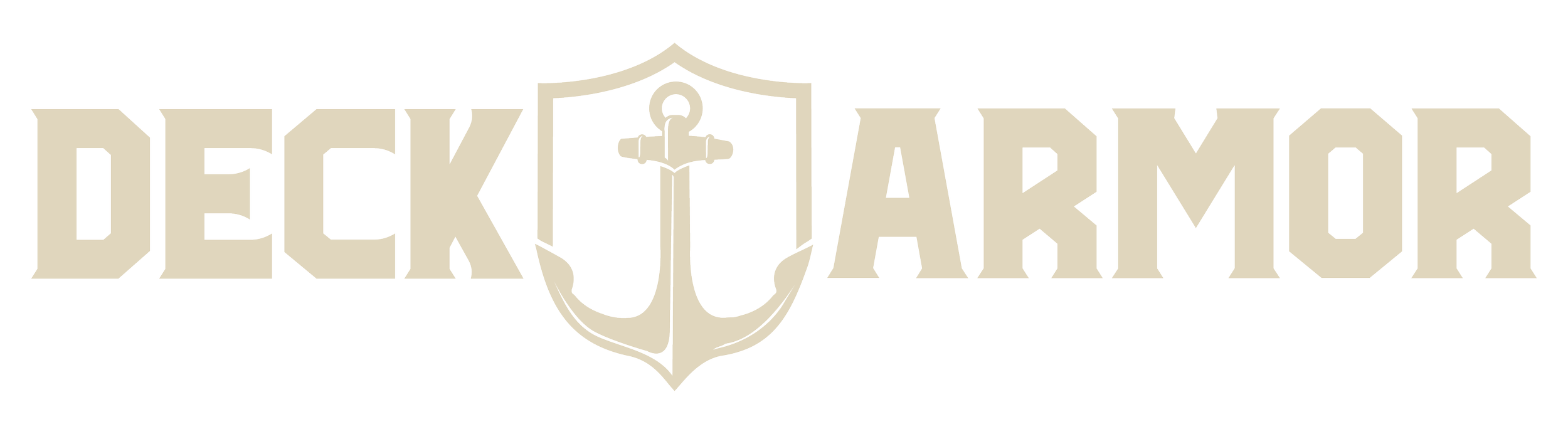 Deco Armor logo with shield and anchor symbol