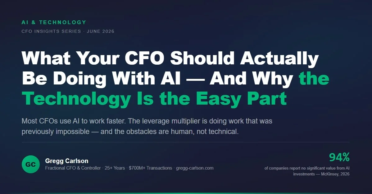 What Your CFO Should Actually Be Doing With AI — And Why the Technology Is the Easy Part
