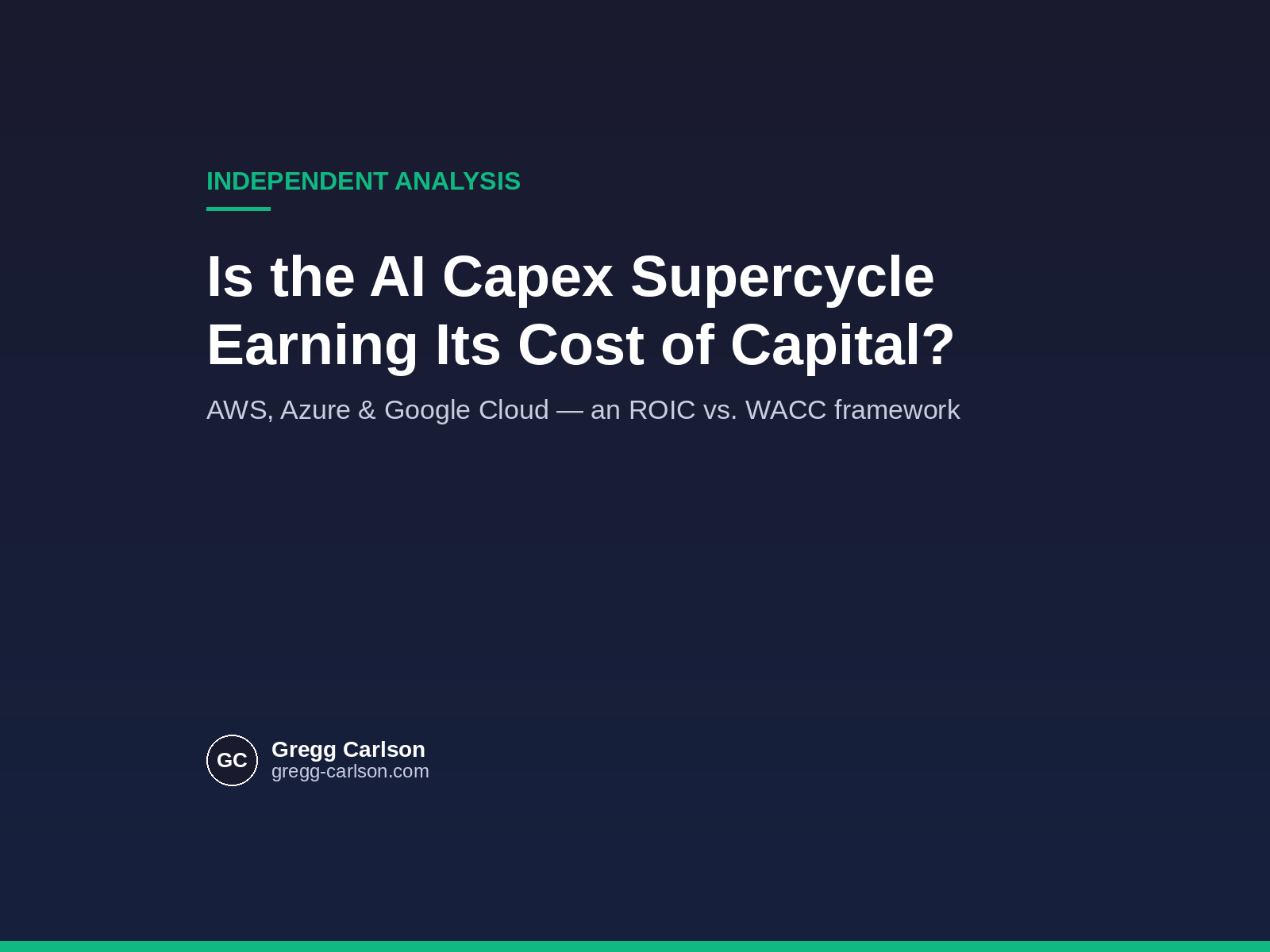 Is the AI Capex Supercycle Earning Its Cost of Capital?