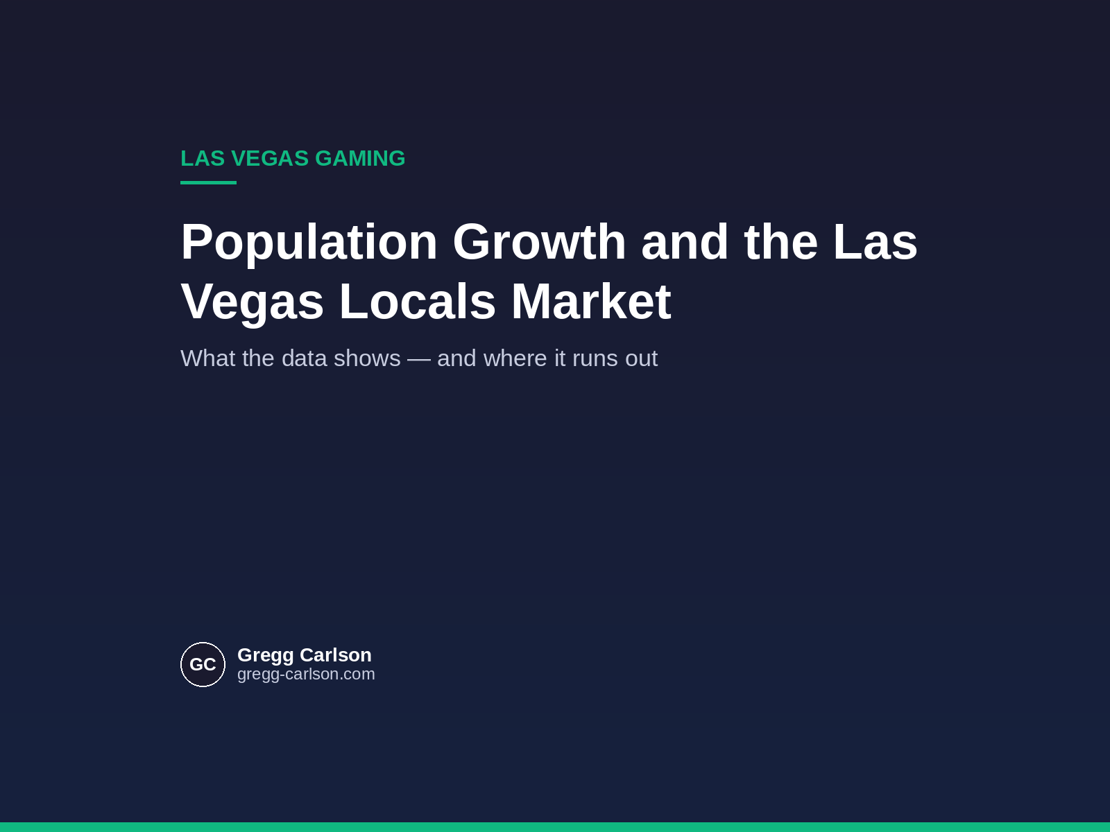 Population Growth and the Las Vegas Locals Market: What the Data Shows — and Where It Runs Out