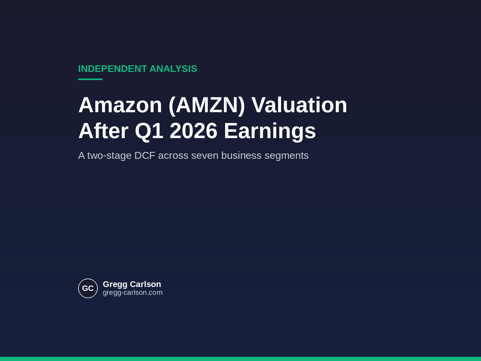 Amazon (AMZN) Valuation After Q1 2026 Earnings: A Two-Stage DCF Analysis Across Seven Business Segments