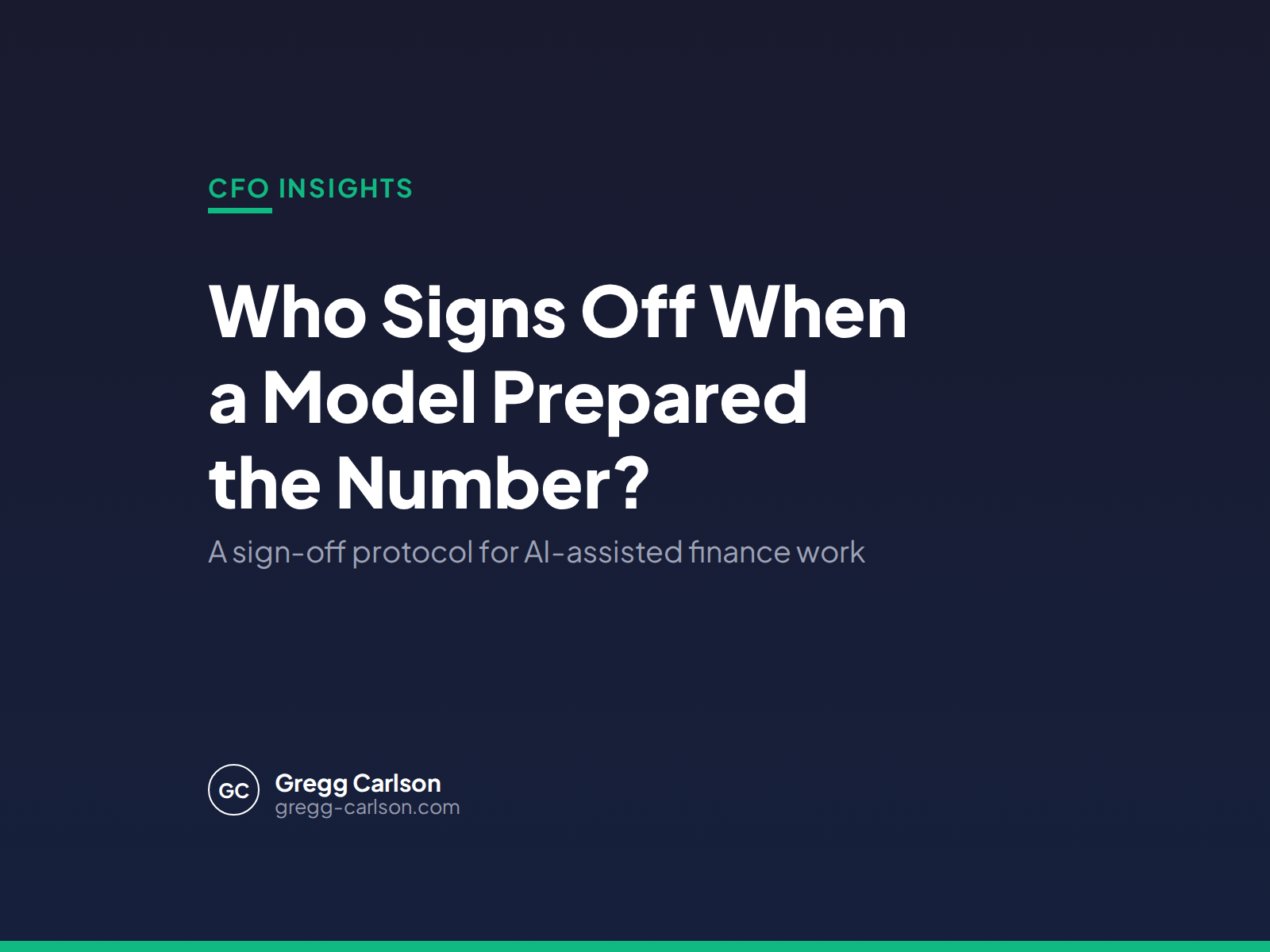 Who signs off when a model prepared the number?